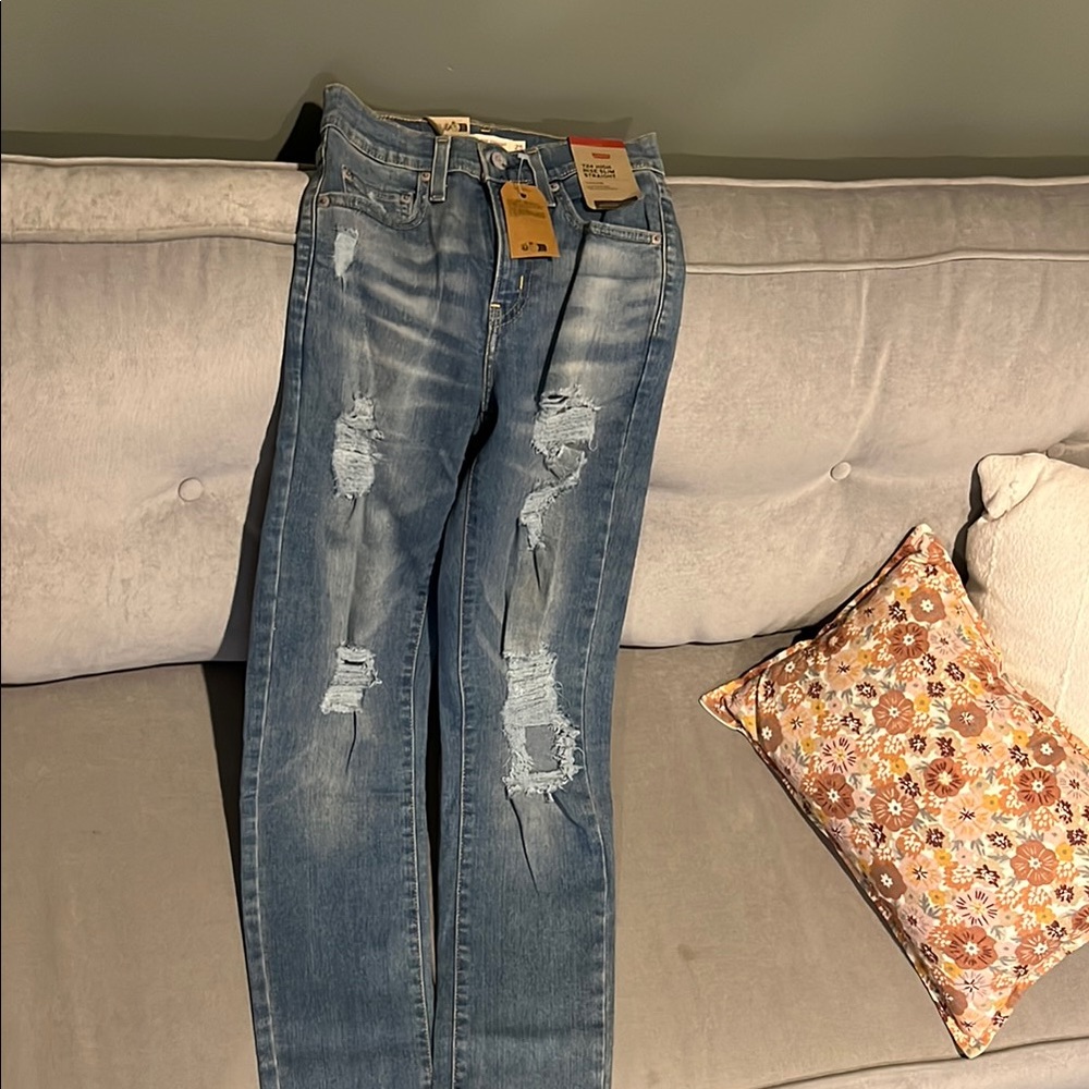 Distressed Blue Jeans for Women